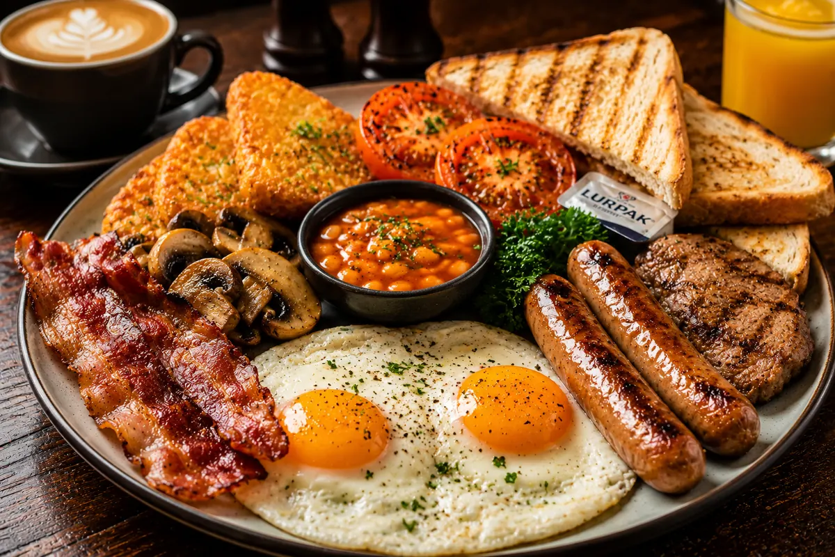 The Bamboo Big Breakfast with eggs, bacon, sausages, beans and toast